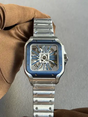 Cartier Santos Skelton watch product photo, listed in Dubai, UAE